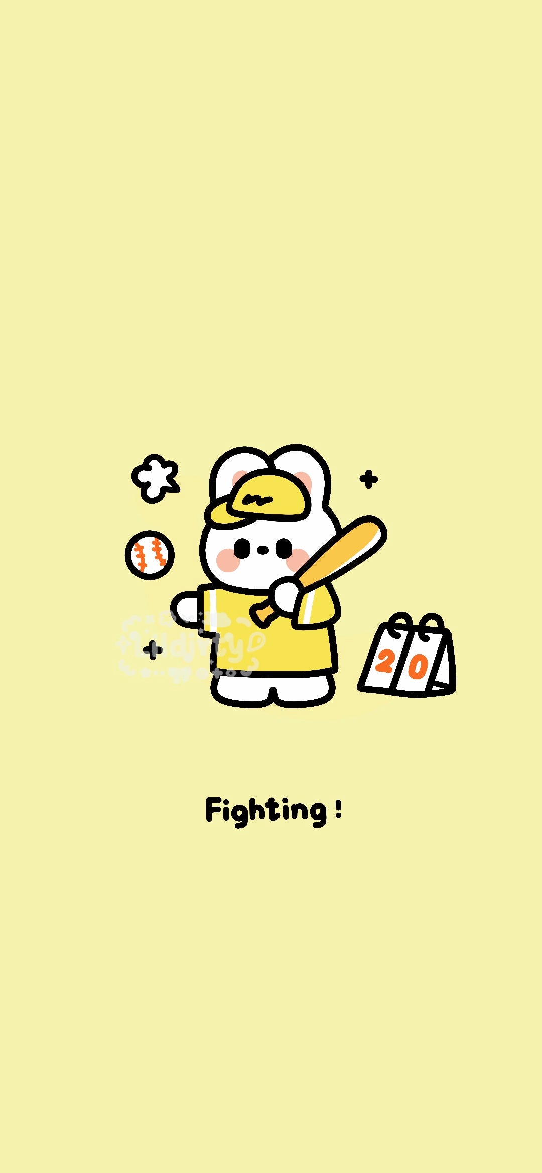 Yellow Bunny digital Wallpaper