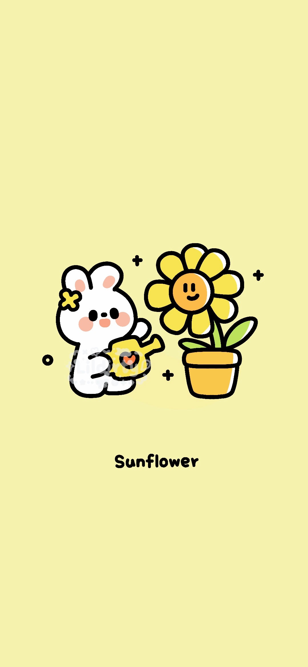 Yellow Bunny digital Wallpaper