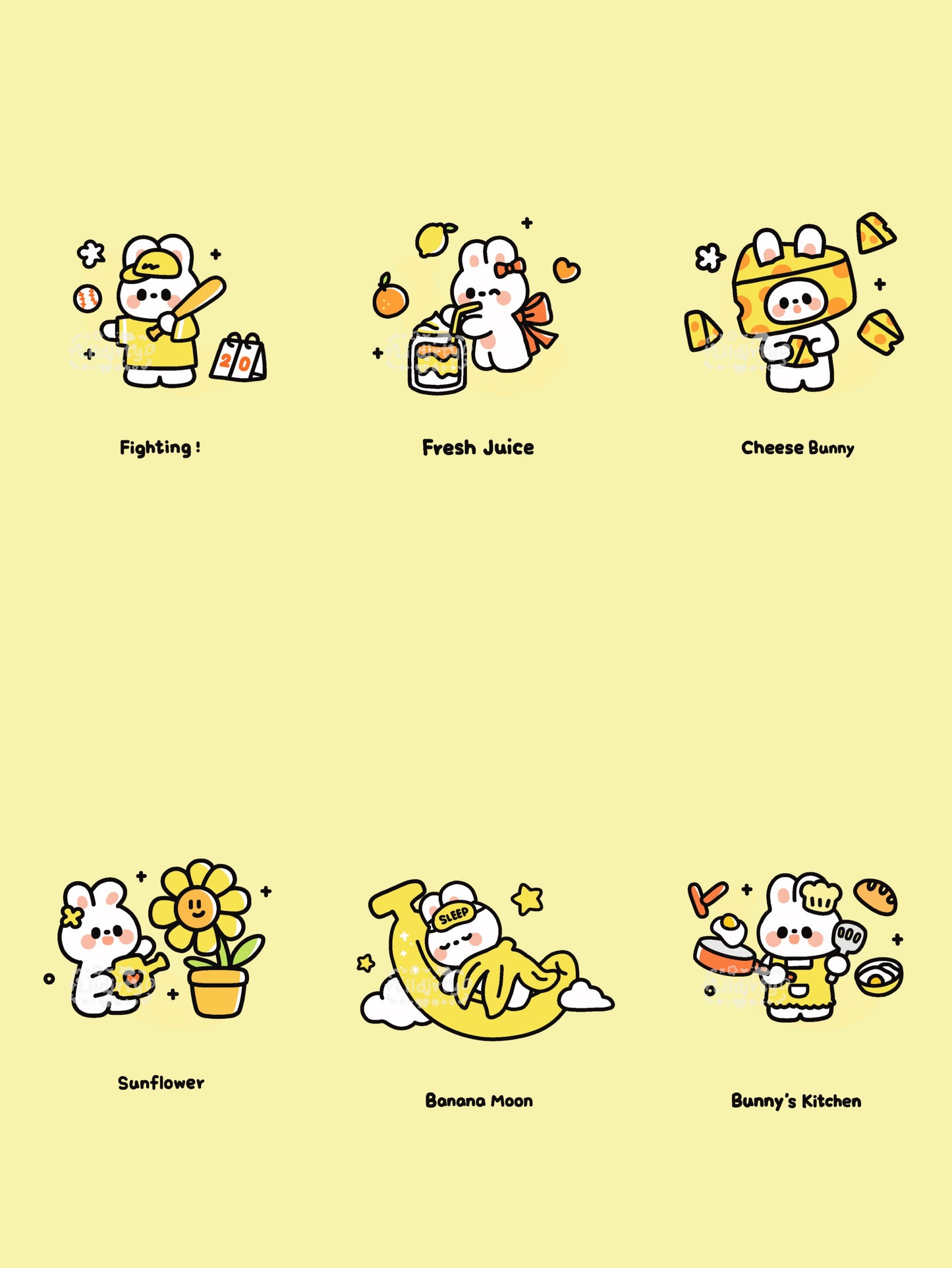 Yellow Bunny digital Wallpaper